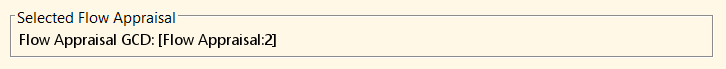 Selected Flow Appraisal setup option