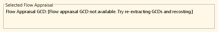 Selected Flow Appraisal setup option unavailable