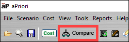 aPriori Professional Compare button